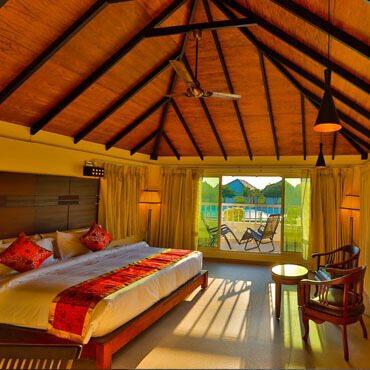 wooden design room in annai resorts
